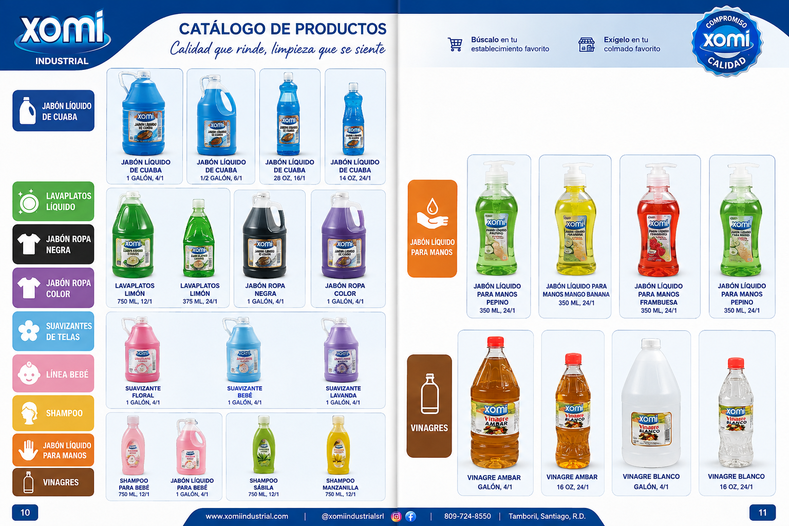 Vista del catálogo de productos Xomi Industrial